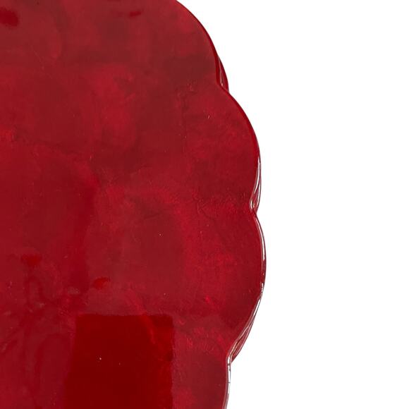 Neiman Marcus Red Round Capiz Shell Placemats 14in Set of 4 $190 NEW - Picture 10 of 10